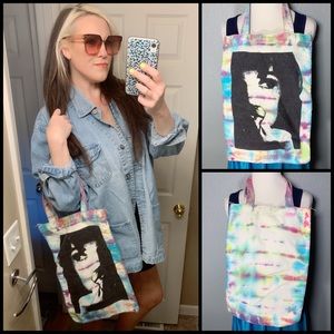 Hand dyed, FOREVER 21, graphic tote!!